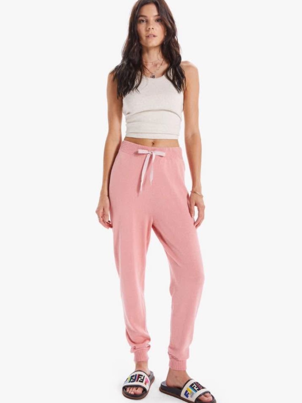Mother The Blissful Ankle Knit Sweatpants Rose of Sharon Pink Salmon size Small - Picture 7 of 7